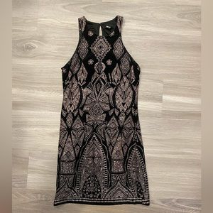 Black Dress with Gold Detail